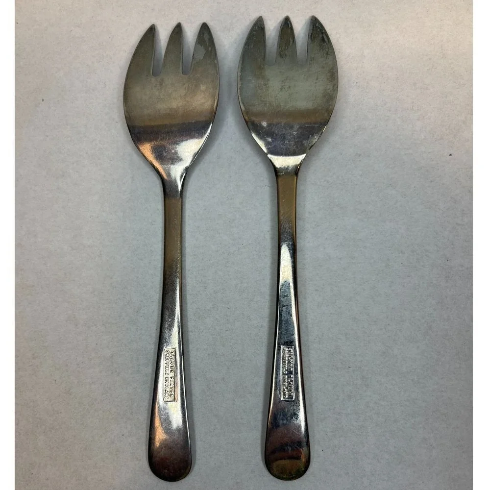 Vintage Sheffield Silver Plated 5" 3 Prong Baby Fork x2‎ - Picture 2 of 3